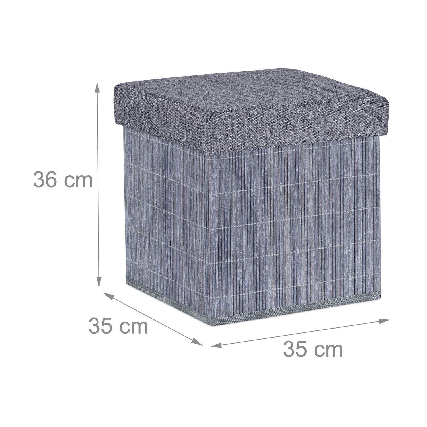 B2X Grauer Hocker mit Stauraum  