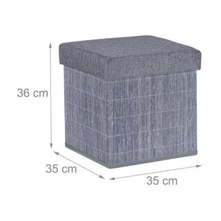 B2X Grauer Hocker mit Stauraum  