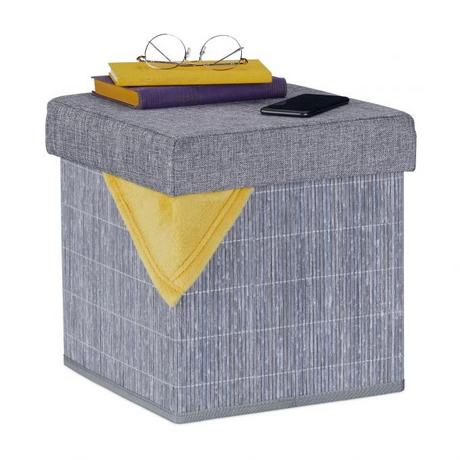 B2X Grauer Hocker mit Stauraum  