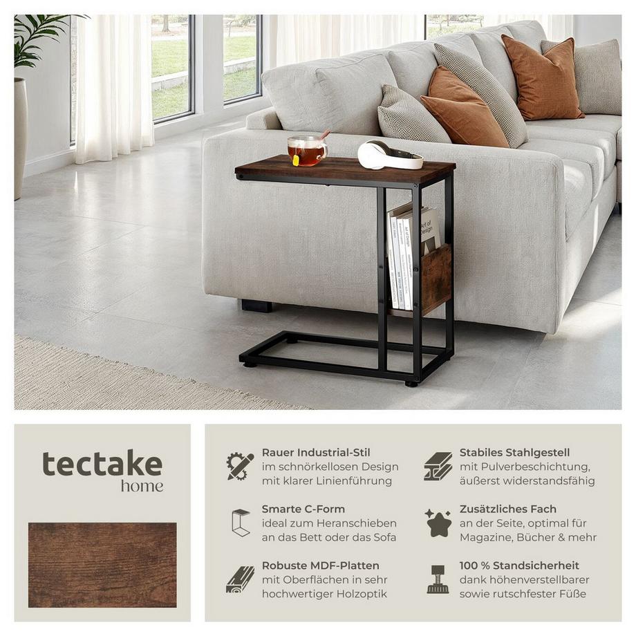 Tectake Beistelltisch Wigan Industrial Style Holz und Stahl  
