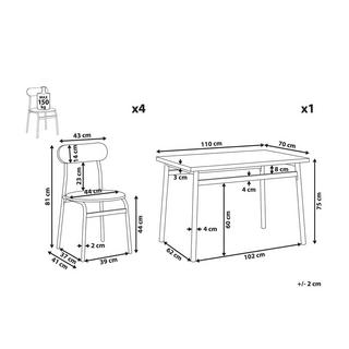 Beliani Esszimmer Set aus MDF-Platte Industriell VELDEN  