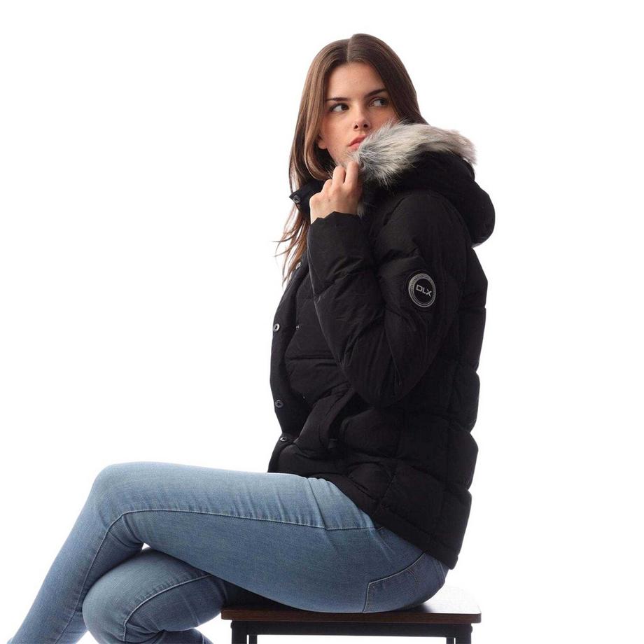 Trespass DLX Daunenjacke mit Kapuze und Kunstpelzbesatz  