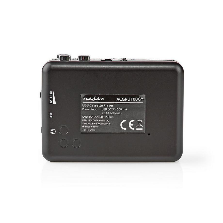 Nedis  Kassettenkonverter | Tragbar | Verbindungsausgabe: 1x 3,5 mm / 1x Mini USB | Zubehör: USB -Kabel | Batteriebetriebener / USB -Stromversorgung 