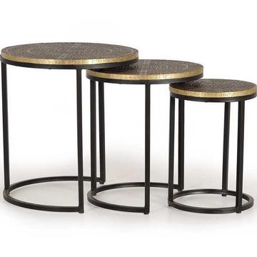 Table d'appoint Fayna Bronze ronde (série de 3)