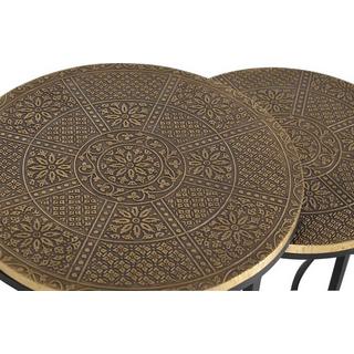 mutoni Table d&#039;appoint Fayna Bronze ronde (lot de 3)  