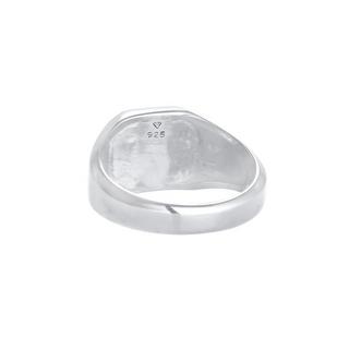 Kuzzoi  Ring  Siegelring Emaille Blau Basic 925 Silber 