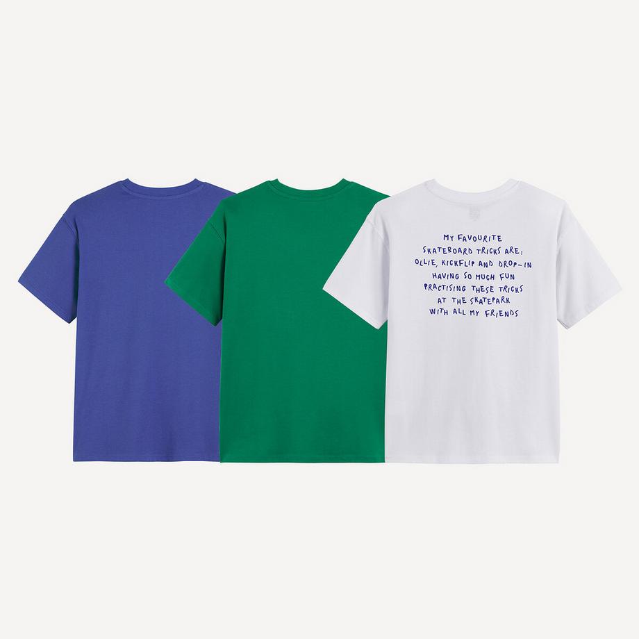 La Redoute Collections  3er-Set T-Shirts mit Rundhalsausschnitt und kurzen Ärmeln 