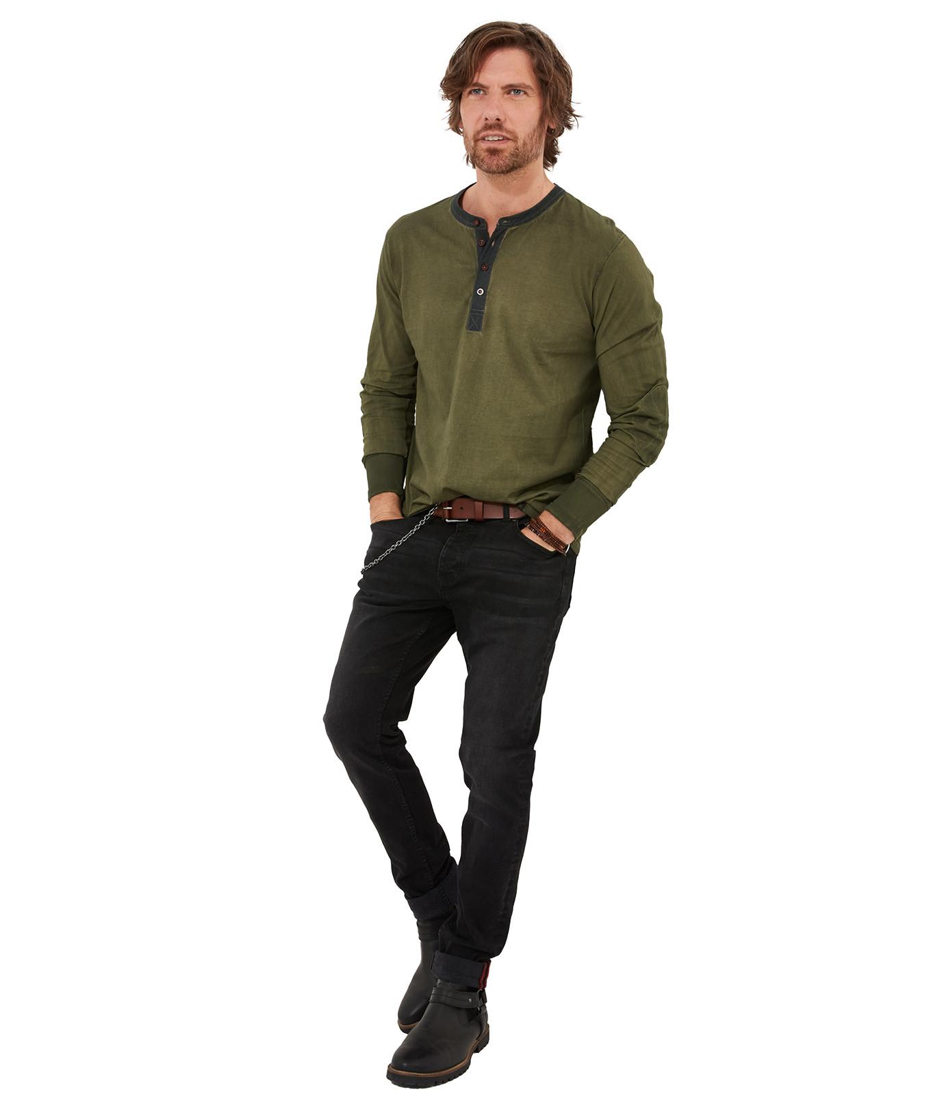 Joe Browns  Langärmeliges Acid Wash Henley 