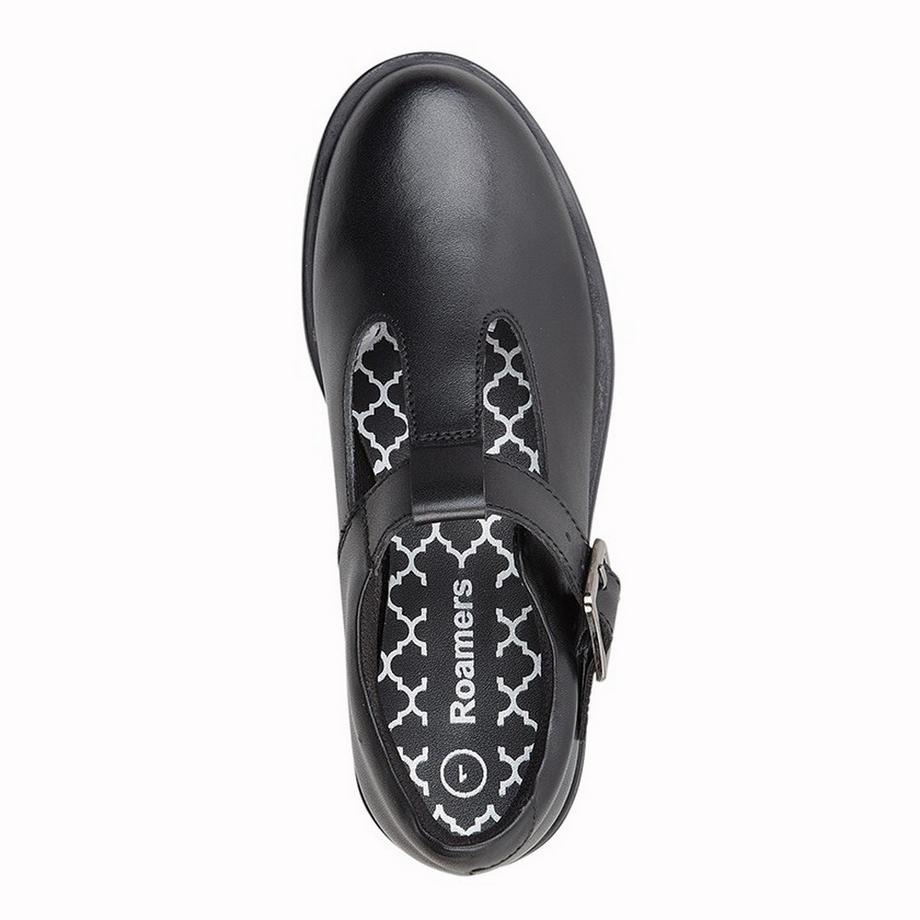 Roamers Chaussures Scolaires en Cuir avec Bride T  