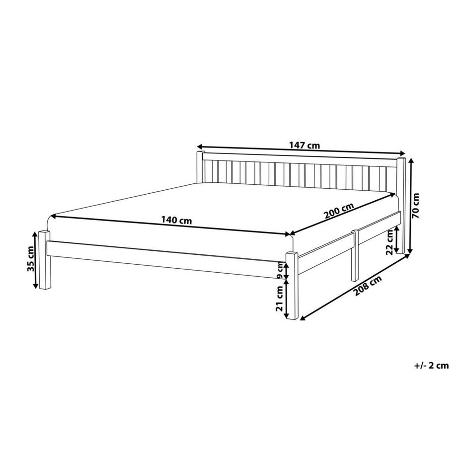 Beliani Letto en Legno di pino Scandinavo FLORAC  