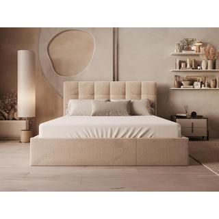 PASCAL MORABITO Bett mit Bettkasten - 160 x 200 cm - Samt - Beige - MIRDAL von Pascal Morabito  