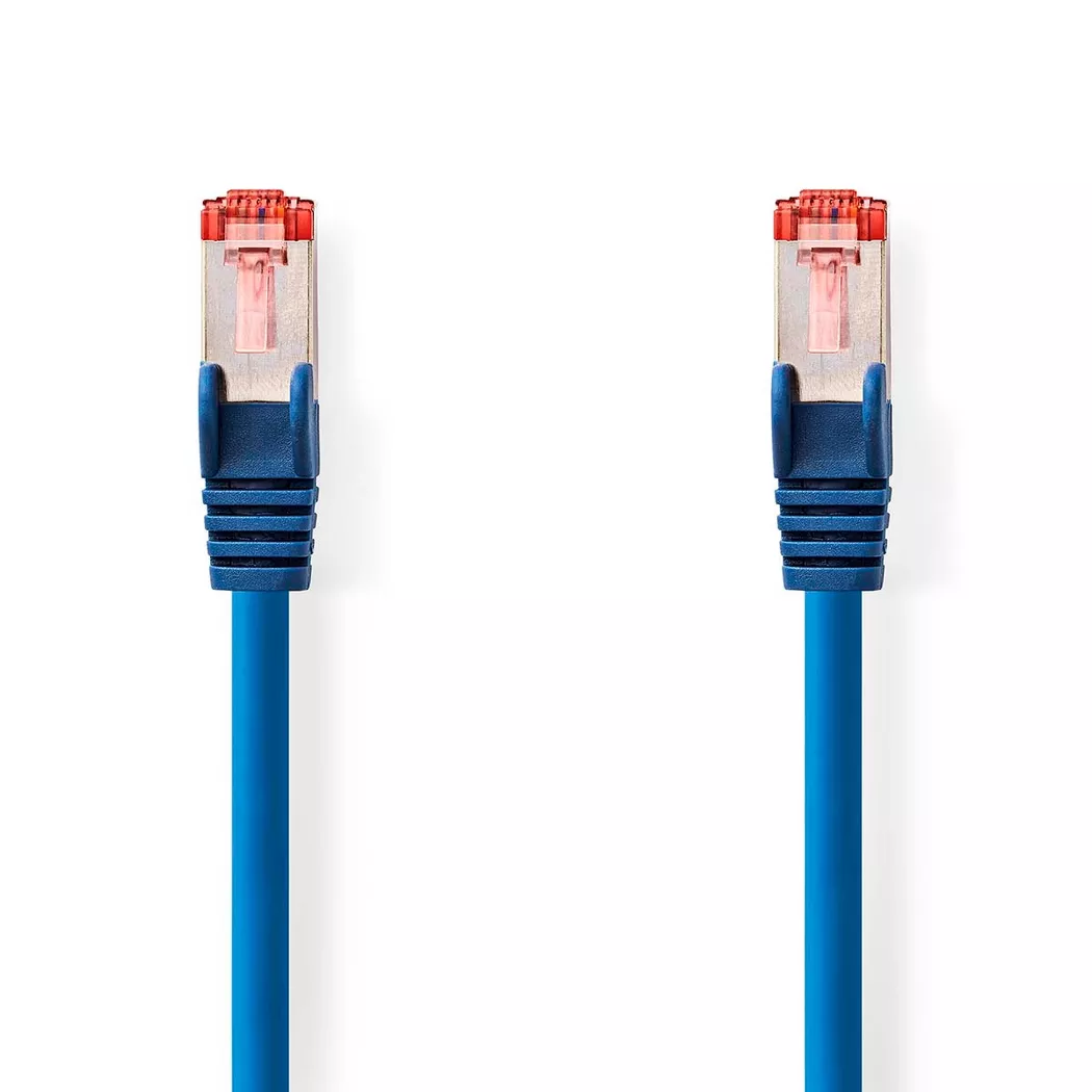 Nedis – CAT6 Netzwerkkabel | RJ45 Stecker S/FTP 3,00 m Rund LSZH Blau Etikett, One Size