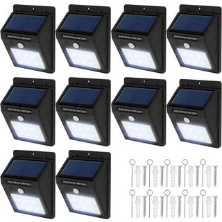 Tectake Lot de 10 spots LED solaires avec détecteur de mouvement  