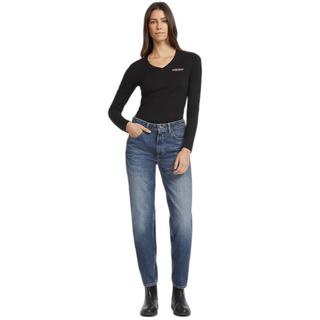 GUESS T-Shirt Slim Fit Manches Longues Col V Mini America  