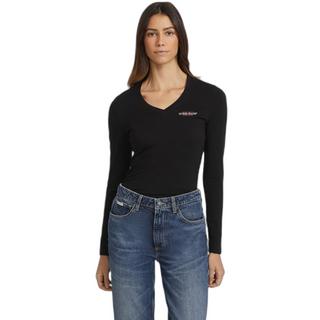 GUESS T-Shirt Slim Fit Manches Longues Col V Mini America  