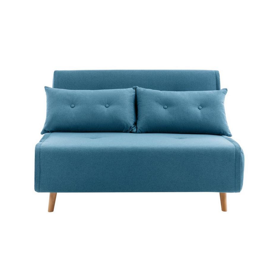 Vente-unique Sofa 2-Sitzer mit Schlaffunktion - Stoff - Blau - URIBIA  