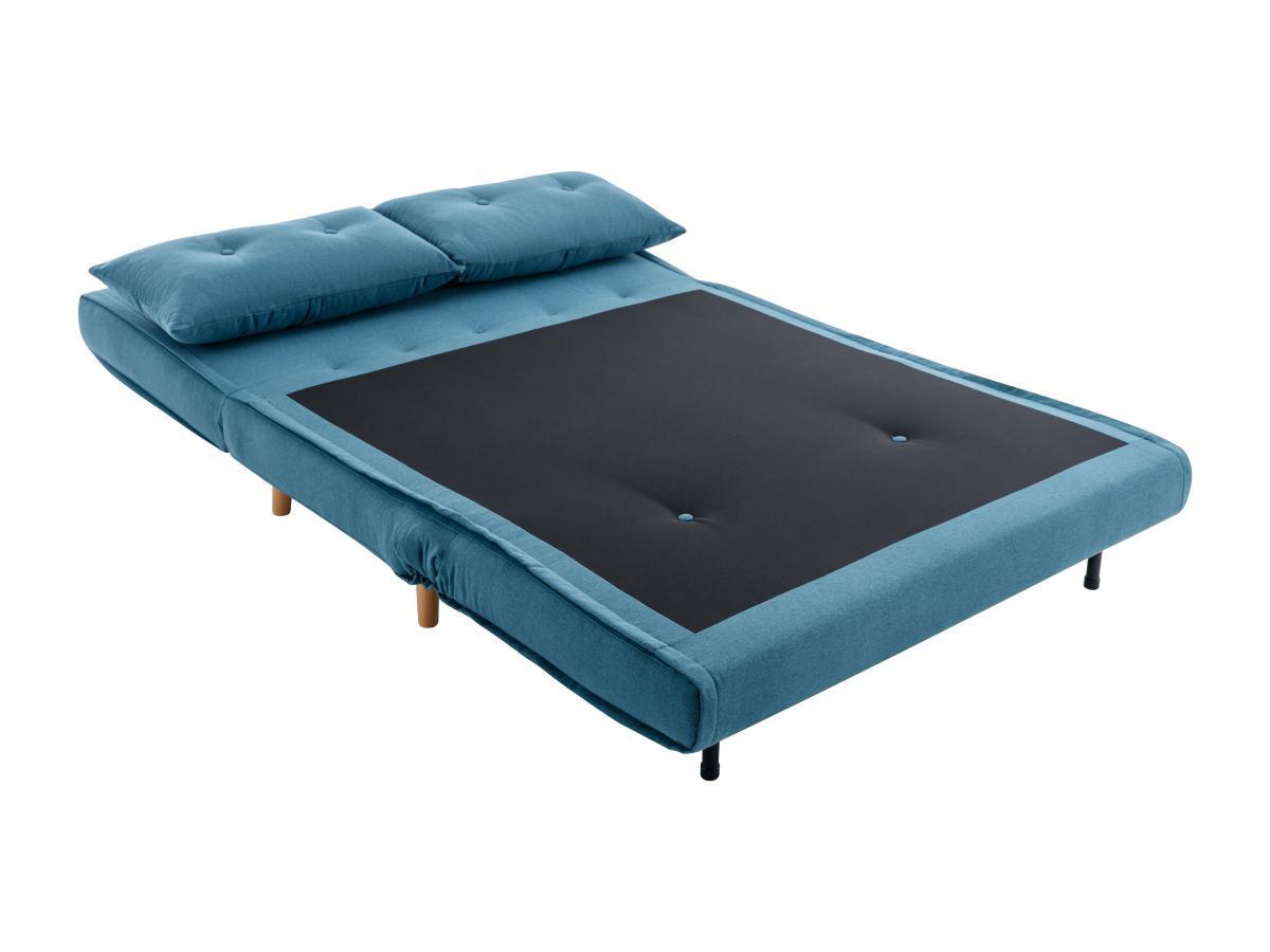 Vente-unique Canapé 2 places convertible en tissu bleu URIBIA  