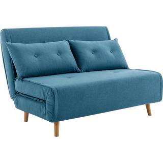 Vente-unique Canapé 2 places convertible en tissu bleu URIBIA  