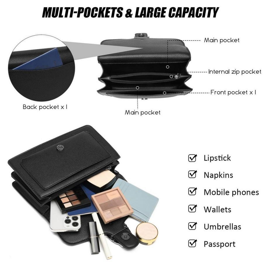 Only-bags.store Kleine Umhängetasche mit verstellbarem Kettenschultergurt  