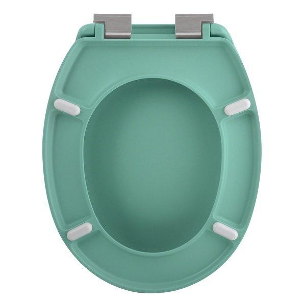 spirella Toilettensitz Duroplast NEELA Mattgrün - Scharniere aus verchromtem ABS  