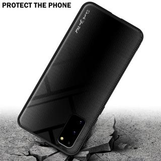 Cadorabo  Housse compatible avec Samsung Galaxy S20 - Aspect rayé - Coque de protection en silicone TPU et dos en verre trempé 