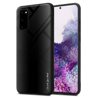 Cadorabo  Housse compatible avec Samsung Galaxy S20 - Aspect rayé - Coque de protection en silicone TPU et dos en verre trempé 