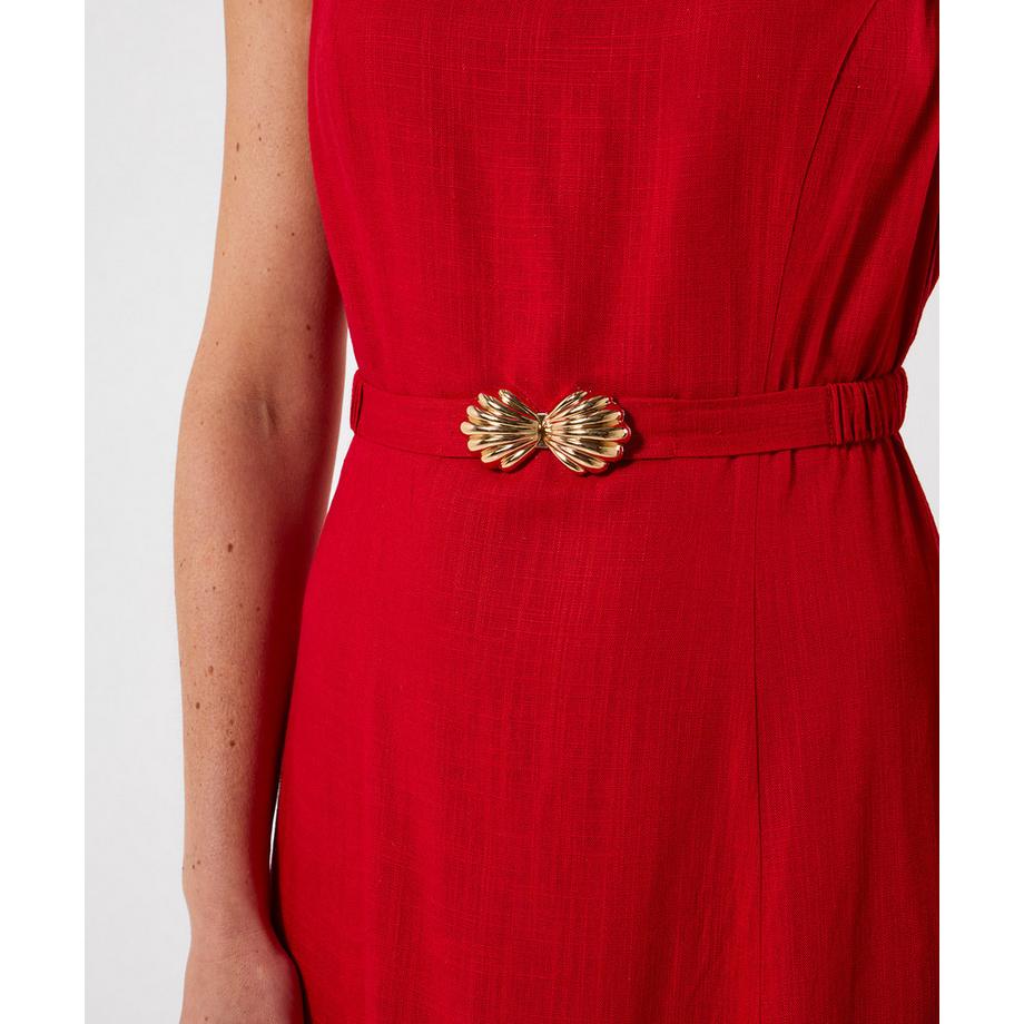 Joe Browns Leinenmischung U-Boot-Ausschnitt Kleid mit Bindegürtel  