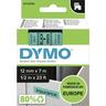 Dymo  Cassetta nastro DYMO D1 45019 Colore Nastro: Verde Colore carattere:Nero 12 mm 7 m 