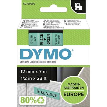 Cassetta nastro DYMO D1 45019 Colore Nastro: Verde Colore carattere:Nero 12 mm 7 m