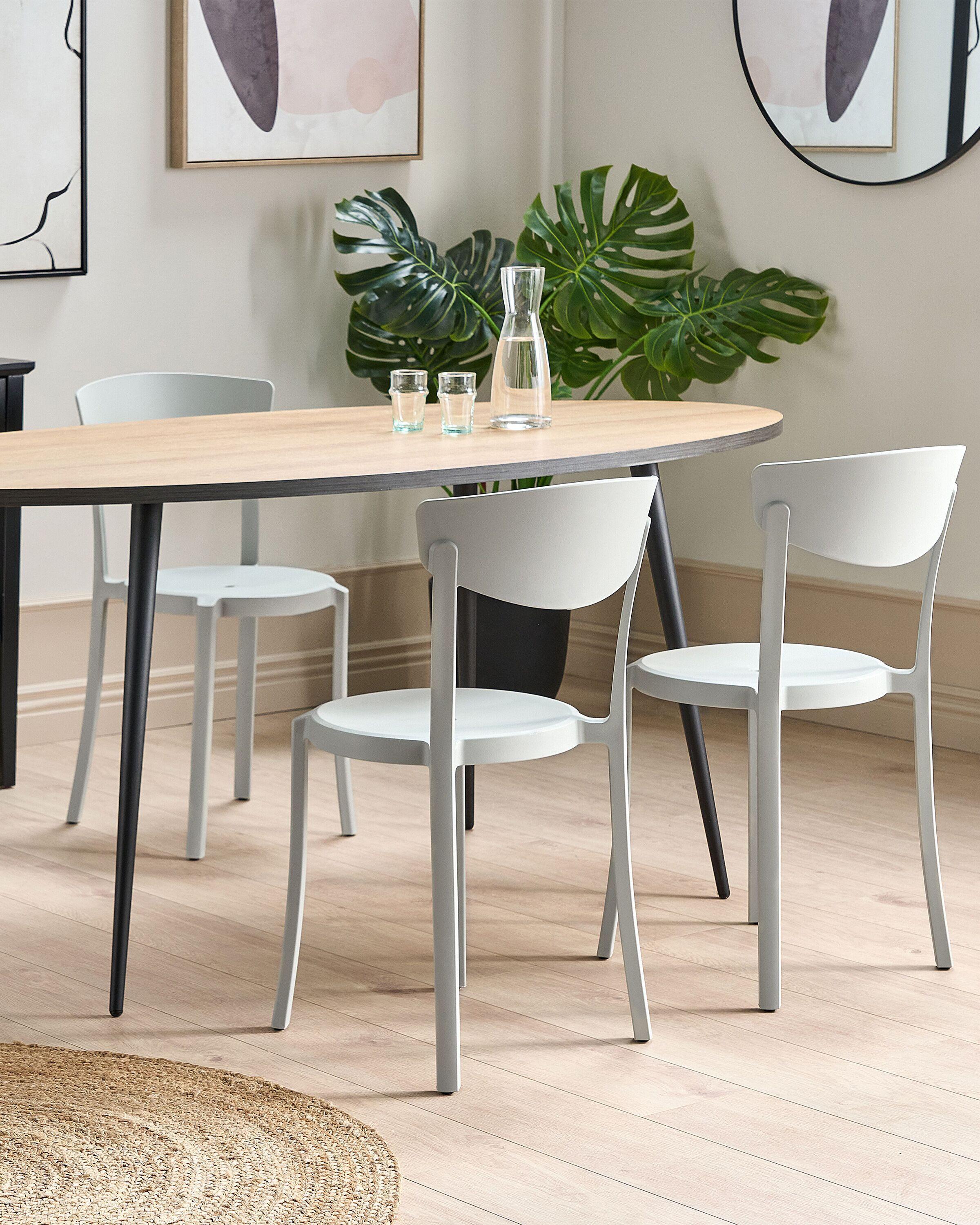 Beliani Lot de 4 chaises en Matière synthétique Moderne VIESTE  