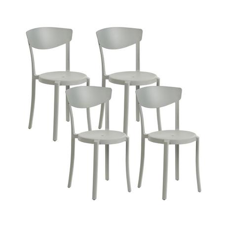 Beliani Lot de 4 chaises de jardin en Matière synthétique Moderne VIESTE  