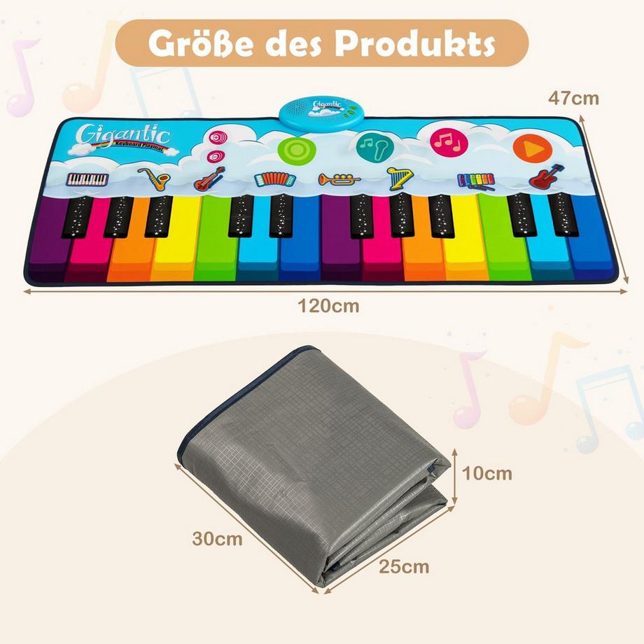 Northix  Tapis de piano pour enfants avec 8 instruments 