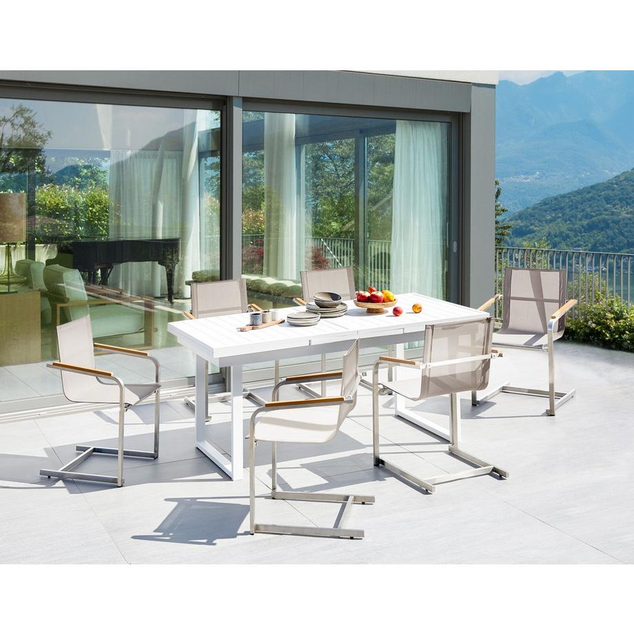 Beliani Garten-Essgruppe für 6 Personen aus Aluminium Modern VALCANETTO/COSOLETO  