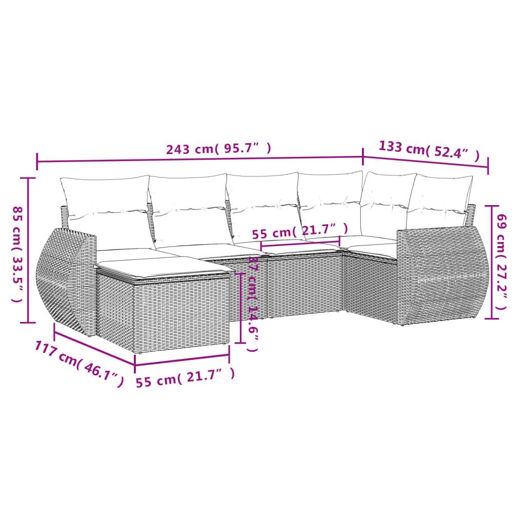 VidaXL Ensemble de canapés de jardin rotin synthétique  