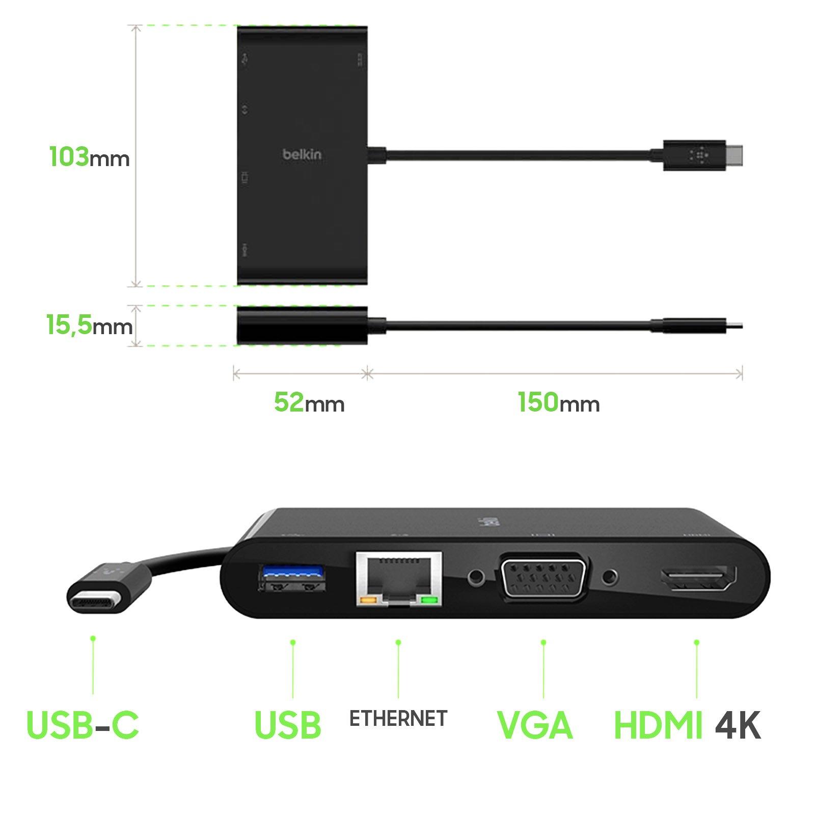 belkin  Hub Adaptateur USB-C Multiports Belkin 