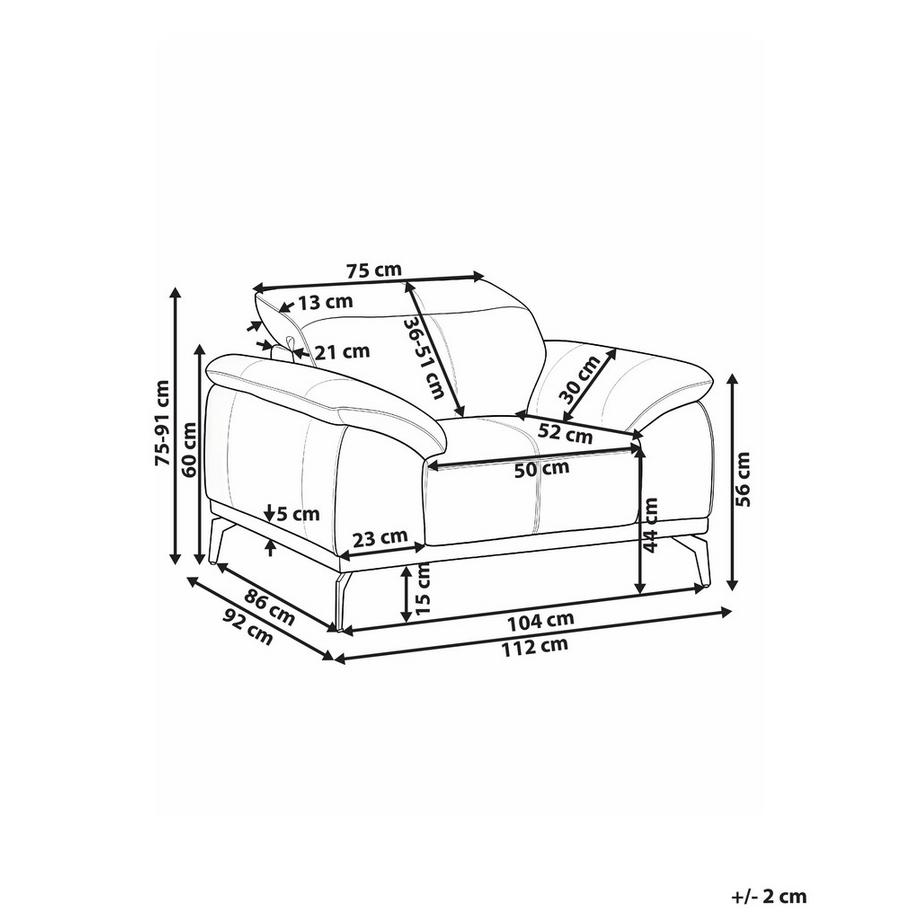 Beliani Fauteuil en Cuir écologique vegan Moderne VEJEN  