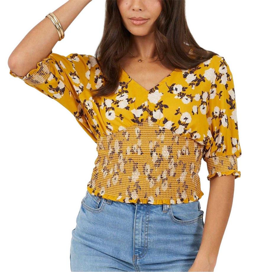 Blouse Manches Bouffantes motif/style Floral