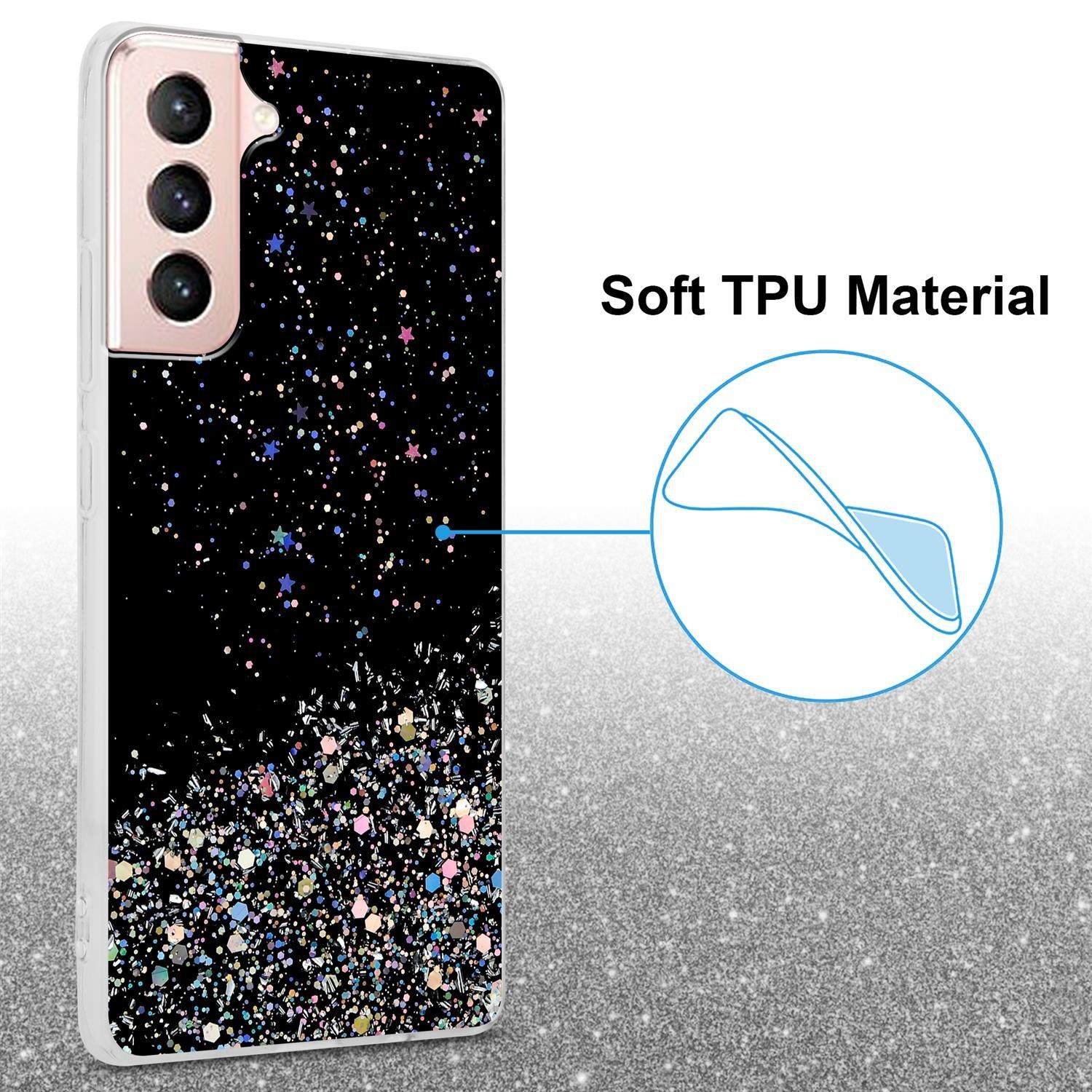 Cadorabo  Hülle für Samsung Galaxy S21 5G TPU Silikon mit funkelnden Glitter 