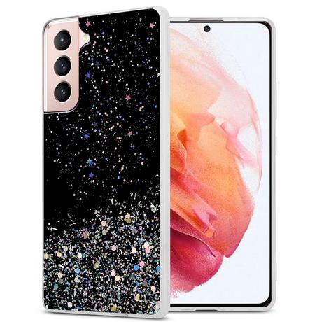 Cadorabo  Hülle für Samsung Galaxy S21 5G TPU Silikon mit funkelnden Glitter 