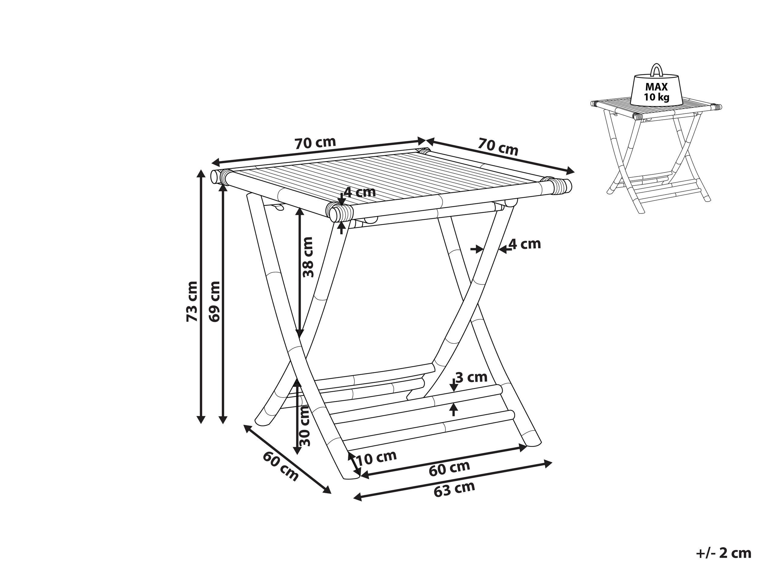 Beliani Outdoor Bistrotisch aus Bambusholz Retro MOLISE  