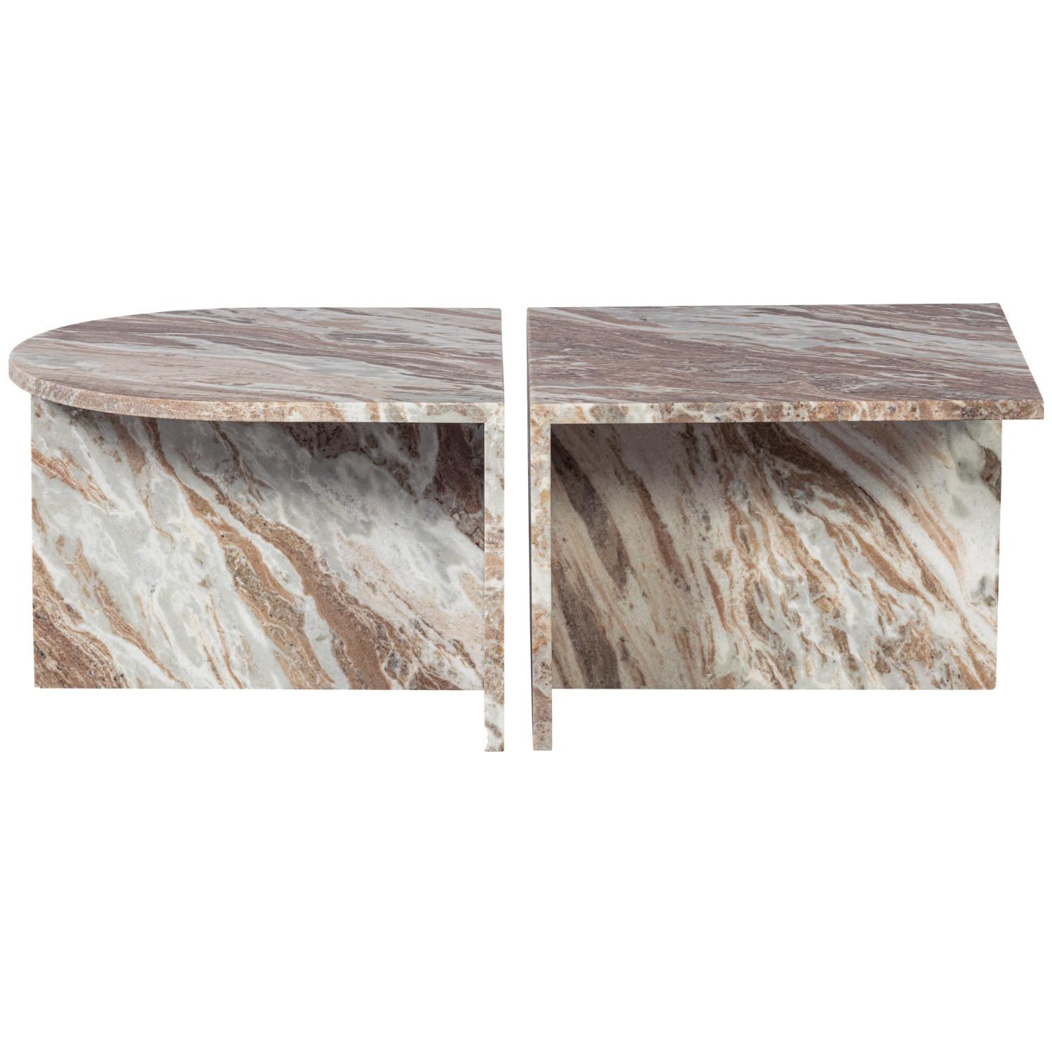 mutoni Table d'appoint Xhail carrée en marbre naturel  