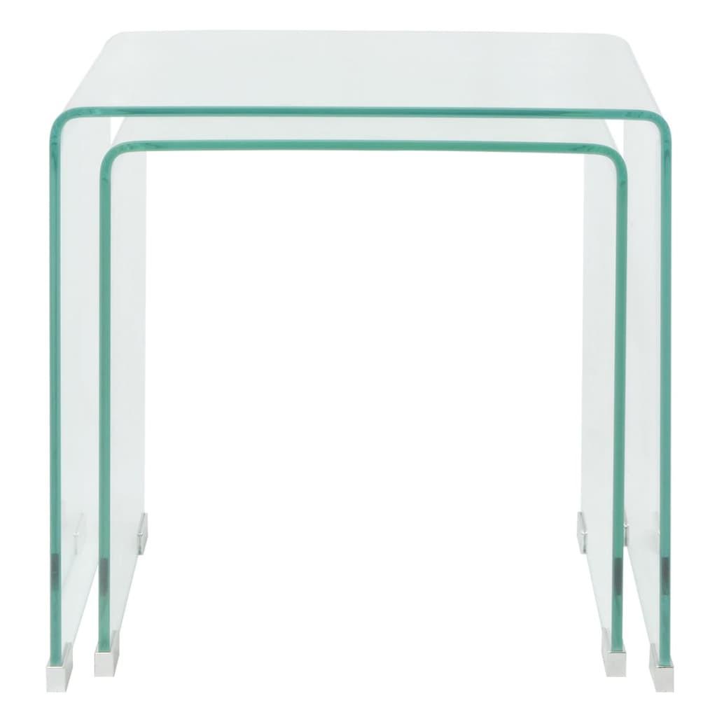 VidaXL Ensemble de tables gigognes verre  