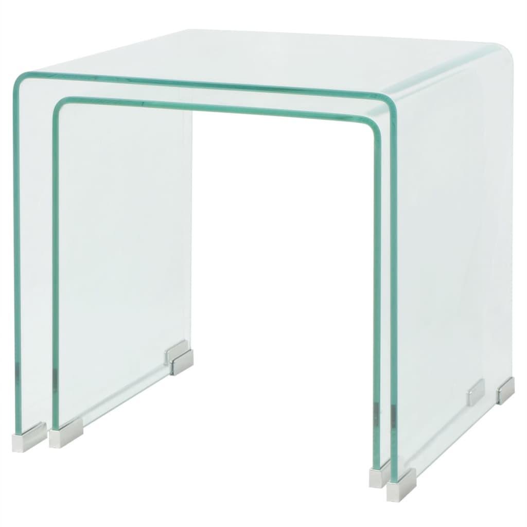 VidaXL Ensemble de tables gigognes verre  