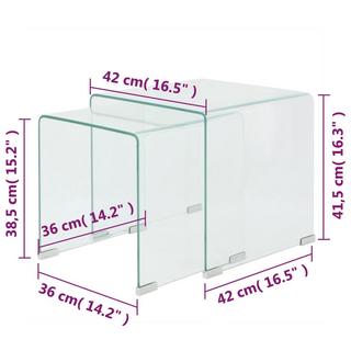 VidaXL Ensemble de tables gigognes verre  