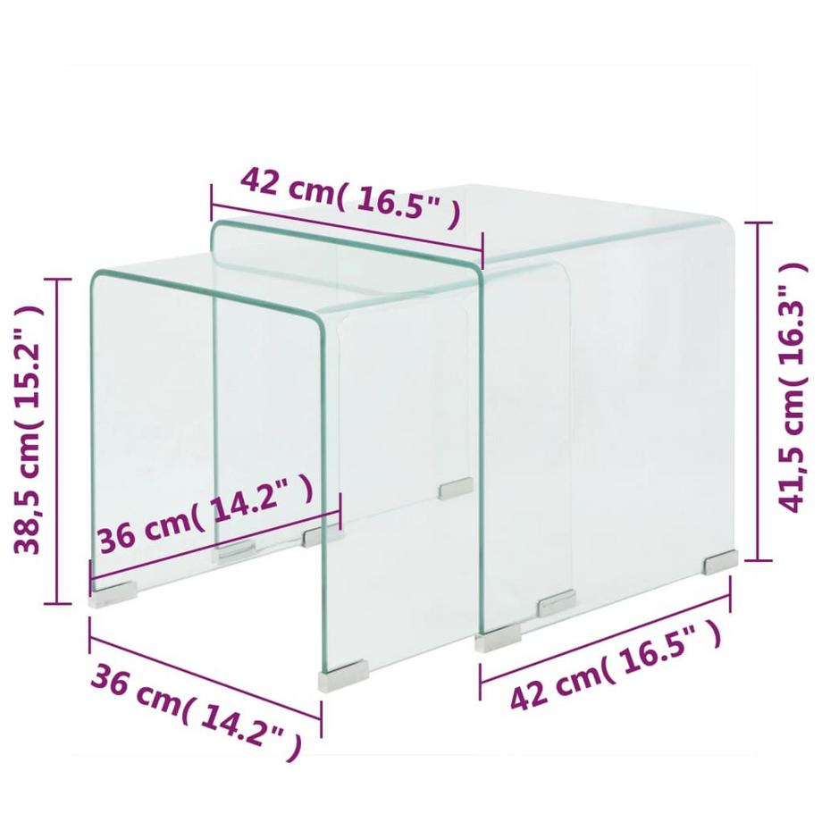 VidaXL Nesting-tisch glas  