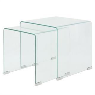 VidaXL Ensemble de tables gigognes verre  