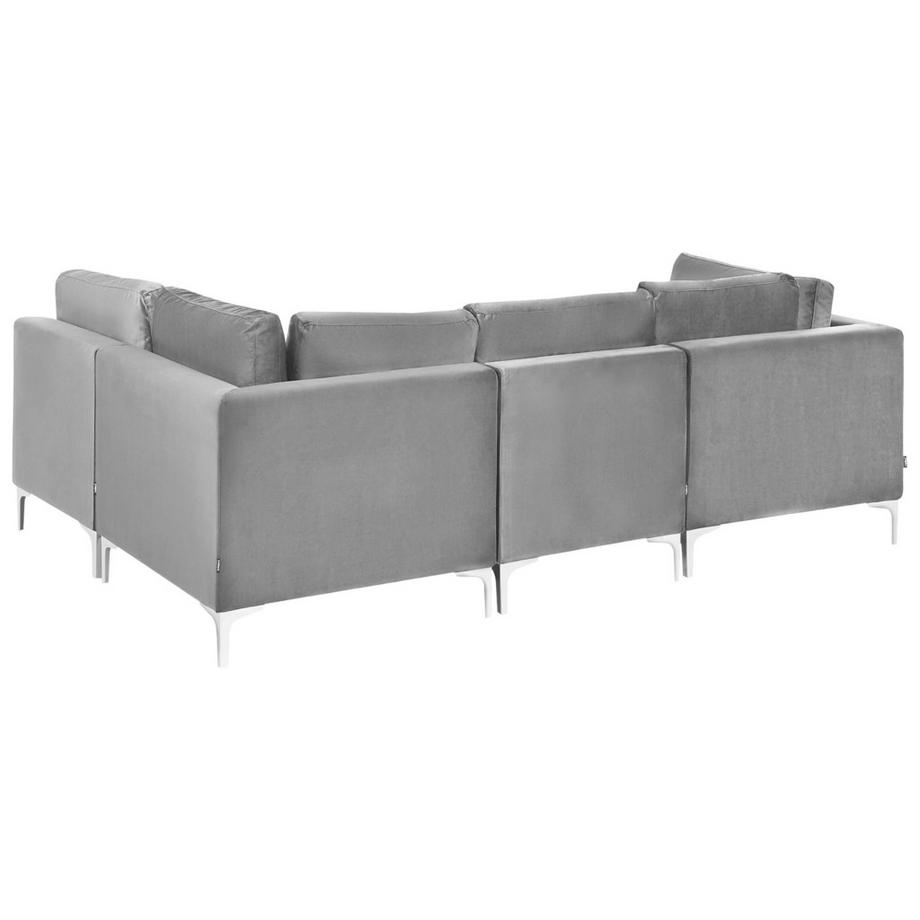 Beliani 4-Sitzer Ecksofa links aus Samtstoff  EVJA  