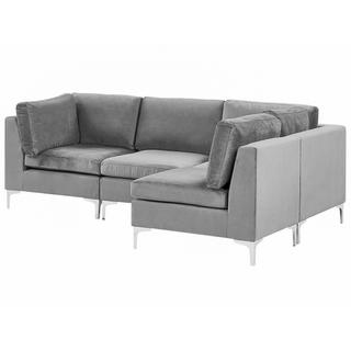 Beliani Ecksofa aus Samtstoff Modern EVJA  