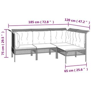 VidaXL Ensemble de salon de jardin rotin synthétique  