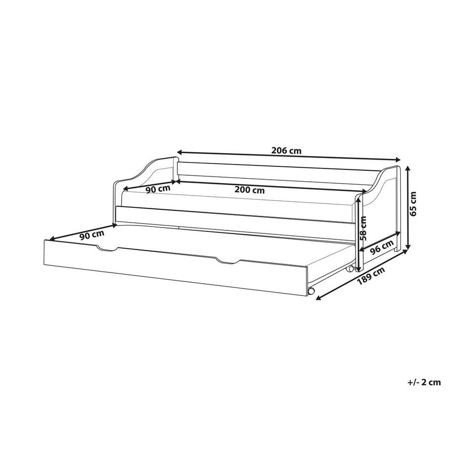 Beliani Letto estraibile en Legno di pino Scandinavo LUNERAY  